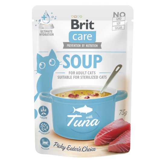Вологий корм для котів Brit Care Soup pouch 75 г (тунець)