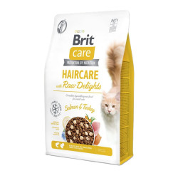 Корм сухий Brit Care Cat Raw Delights Haircare д/котів догляд за шерстю лосось та індичка 2 кг