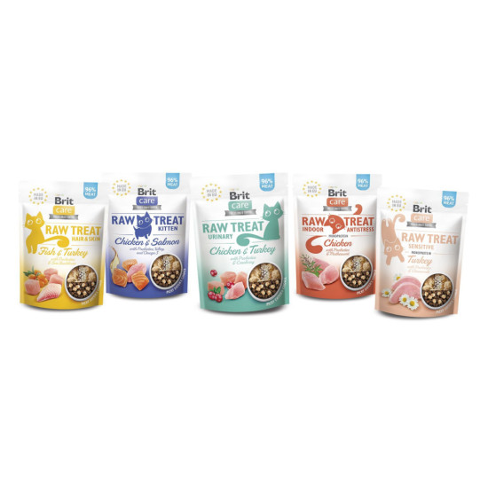 Ласощі для котів Brit Raw Treat Indoor & Antistress Freeze-dried з куркою, 40 г