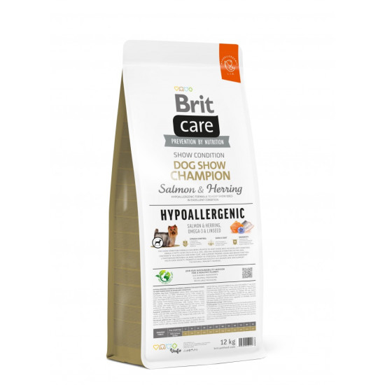 Сухий корм для виставкових собак Brit Care Dog Hypoallergenic Dog Show Champion 12 кг (лосось та оселедець)