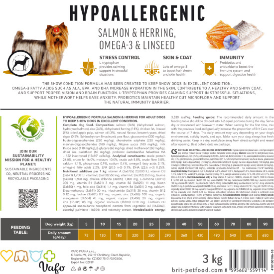 Сухий корм для виставкових собак Brit Care Dog Hypoallergenic Dog Show Champion 12 кг (лосось та оселедець)