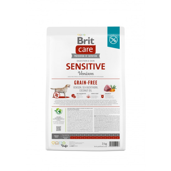Сухий корм для собак з чутливим травленням Brit Care Dog Grain-free Sensitive беззерновий 3 кг (оленина) Сухий корм для собак з чутливим травленням Brit Care Dog Grain-free Sensitive беззерновий 3 кг (оленина)