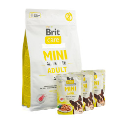 НАБІР Корм сухий Brit Care Mini GF Adult Lamb д/собак малих порід ягня 2 кг +3 паучи 85 г