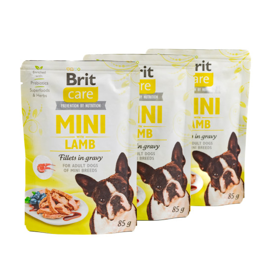 НАБІР Корм сухий Brit Care Mini GF Adult Lamb д/собак малих порід ягня 2 кг +3 паучи 85 г