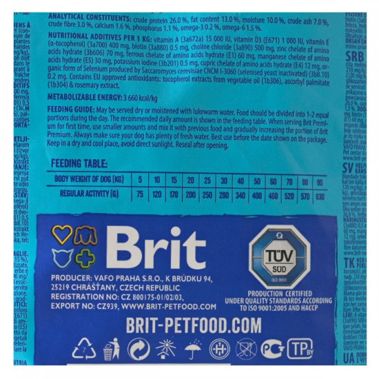 Сухой корм для собак с чувствительным пищеварением Brit Premium Sensitive Lamb & Rice 1 кг (ягненок)