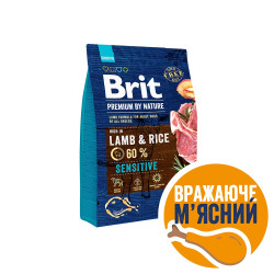 Сухой корм для собак с чувствительным пищеварением Brit Premium Sensitive Lamb & Rice 3 кг (ягненок)