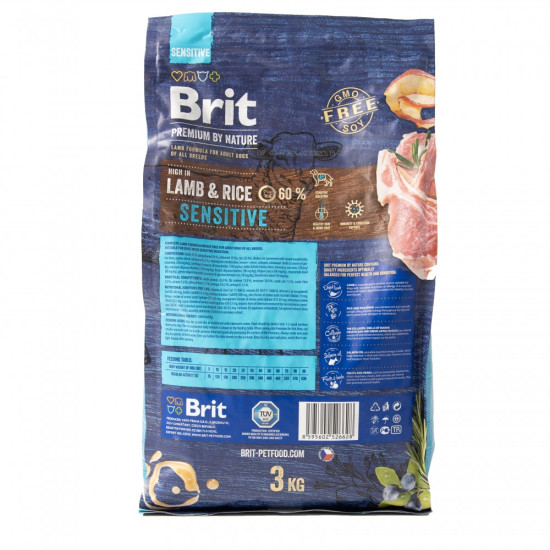 Сухой корм для собак с чувствительным пищеварением Brit Premium Sensitive Lamb & Rice 3 кг (ягненок) Сухой корм для собак с чувствительным пищеварением Brit Premium Sensitive Lamb & Rice 3 кг (ягненок)