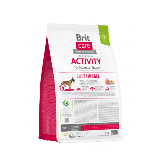 Сухий корм для собак з підвищеною активністю Brit Care Dog Sustainable Activity 3 кг (курка та комахи)