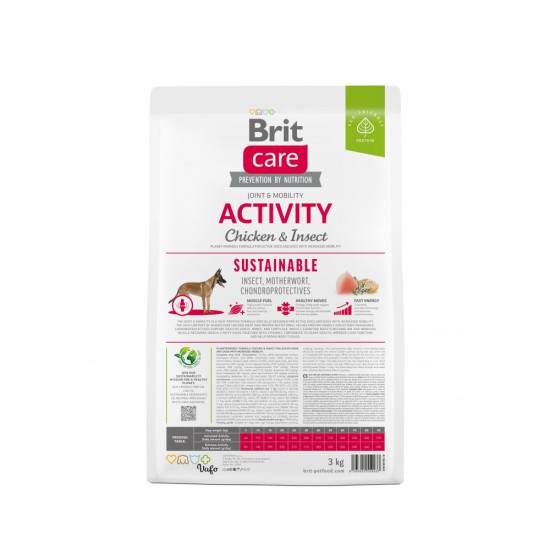 Сухий корм для собак з підвищеною активністю Brit Care Dog Sustainable Activity 3 кг (курка та комахи)