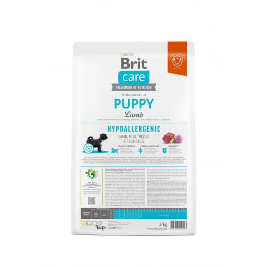 Сухий корм для цуценят усіх порід гіпоалергенний Brit Care Dog Hypoallergenic Puppy 3 кг (ягня)