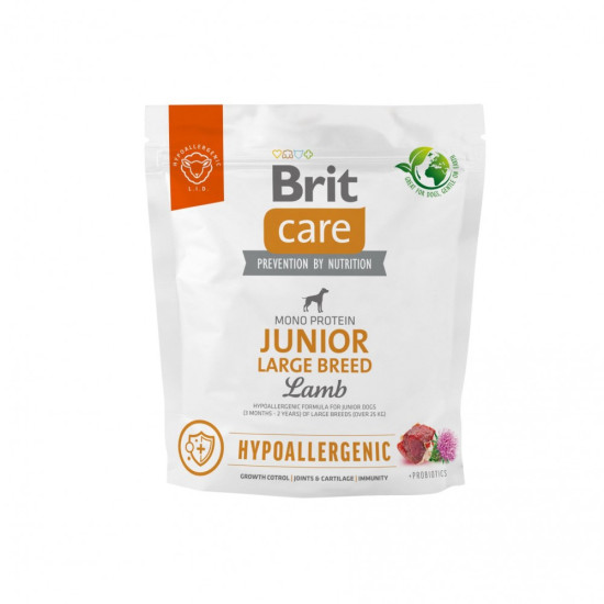 Сухой корм гипоаллергенный для молодых собак больших пород Brit Care Hypoallergenic Large Breed Junior 1 кг (ягненок)