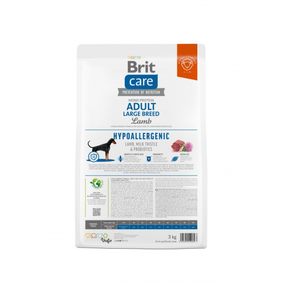 Cухой корм для собак больших пород гипоаллергенный Brit Care Hypoallergenic Large Breed Adult 3 кг (ягненок)