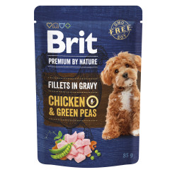 Влажный корм для собак Brit Premium Fillets in Gravy Chicken & Green Peas 85 г (курица и зеленый горошек)