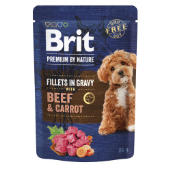 Влажный корм для собак Brit Premium Fillets in Gravy Beef & Carrot 85 г (говядина и морковь)