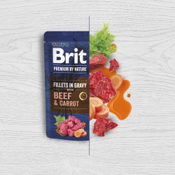Влажный корм для собак Brit Premium Fillets in Gravy Beef & Carrot 85 г (говядина и морковь)