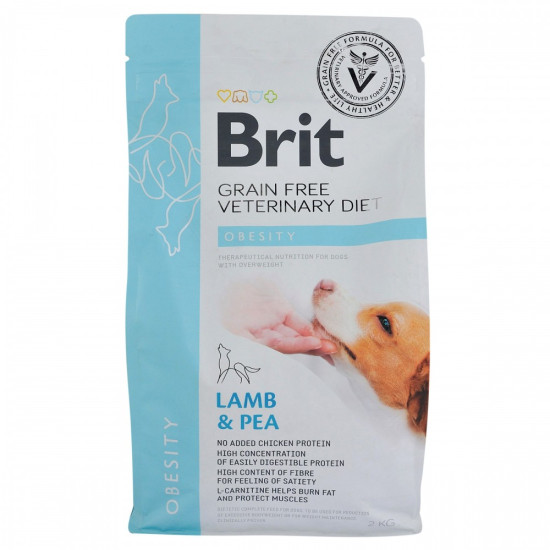 Сухой корм для собак, для снижения веса Brit GF Veterinary Diet Dog Obesity 2 кг (ягнёнок)