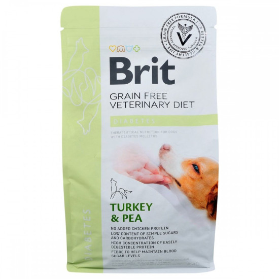Сухой корм для собак, при сахарном диабете Brit GF Veterinary Diet Dog Diabetes 2 кг (индейка)