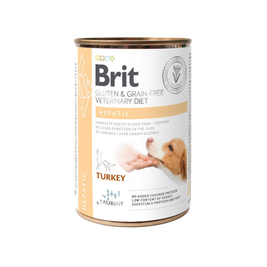 Влажный корм для собак Brit VetDiets Dog Hepatiс с заболеванием печени, 400 г (индейка и горошек)