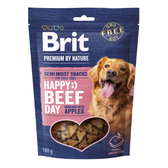 Лакомство для собак Brit Premium Semi-moist Snacks 180 г (говядина и яблоки)