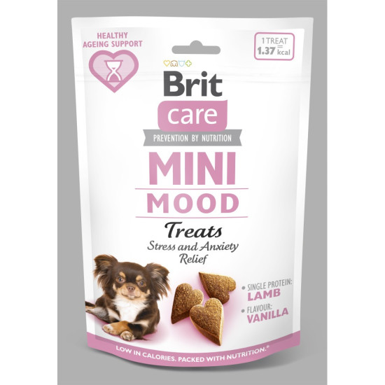 Ласощі Brit Care Mini Treats Mood д/собак малих порід проти стресу ягня смак ваніль 50 г