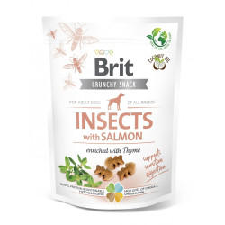 Ласощі Brit Care Dog Crunchy Cracker Insects with Salmon для собак з чутливим травленням з комахами лососем і чебрецем 200 г