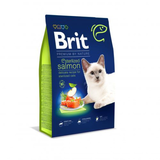 Сухий корм для стерилізованих котів Brit Premium by Nature Cat Sterilized Salmon 8 кг (лосось) Сухий корм для стерилізованих котів Brit Premium by Nature Cat Sterilized Salmon 8 кг (лосось)