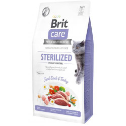 Сухий корм для стерелізованних котів із зайвою вагою Brit Care Cat GF Sterilized Weight Control 7 кг (качка і індичка) Сухий корм для стерелізованних котів із зайвою вагою Brit Care Cat GF Sterilized Weight Control 7 кг (качка і індичка)