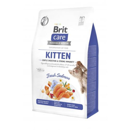 Сухой корм Brit Care Cat Grain Free Kitten Gentle Digestion Strong Immunity для котят 400 г - лосось
