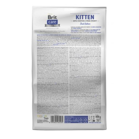 Сухой корм Brit Care Cat Grain Free Kitten Gentle Digestion Strong Immunity для котят 400 г - лосось