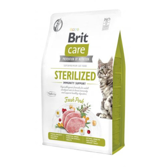 Сухий корм для котів Brit Care Cat Grain Free Sterilized Immunity Support 2 кг - свинина Сухий корм для котів Brit Care Cat Grain Free Sterilized Immunity Support 2 кг - свинина