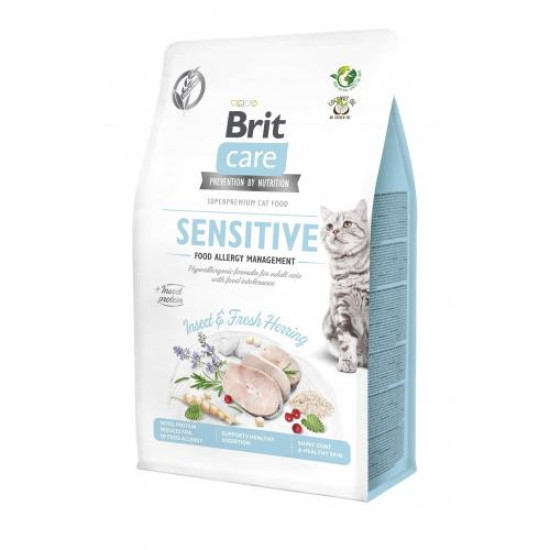 Сухой корм для кошек с пищевой непереносимостью Brit Care Cat GF Insect 400 г (насекомые и рыба)