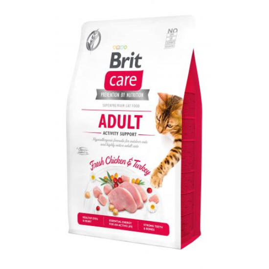 Сухой корм для кошек Brit Care Cat GF Adult Activity Support 2 кг (курица и индейка)