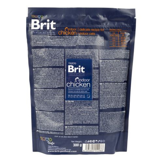 Сухой корм для котов, живущих в помещении Brit Premium by Nature Cat Indoor 300 г (курица)