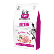 Brit Care Cat GF Kitten HGrowth & Development сухой корм для котят 2 кг - курица и индейка