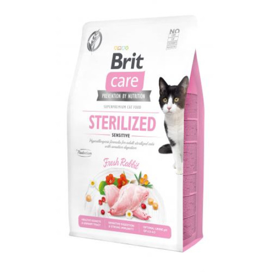 Сухий корм для стерилізованих котів з чутливим травленням Brit Care Cat GF Sterilized Sensitive 2 кг (кролик) Сухий корм для стерилізованих котів з чутливим травленням Brit Care Cat GF Sterilized Sensitive 2 кг (кролик)