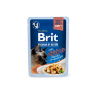 Вологий корм для котів Brit Premium Delicate Fillets in Gravy Chicken for Sterilised pouch 85 г (курка)
