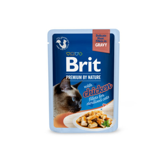 Влажный корм для котов Brit Premium Delicate Fillets in Gravy Chicken Влажный корм для котов Brit Premium Delicate Fillets in Gravy Chicken