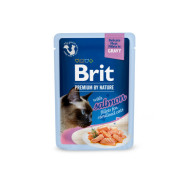 Вологий корм для котів Brit Premium Delicate Fillets in Gravy Salmon For Sterilised pouch 85 г - лосось Вологий корм для котів Brit Premium Delicate Fillets in Gravy Salmon For Sterilised pouch 85 г - лосось