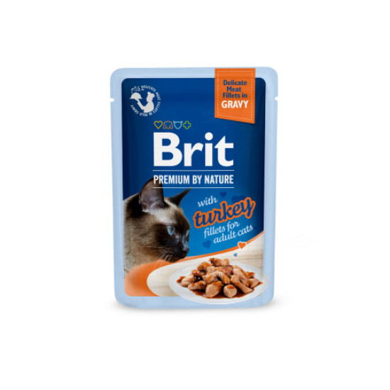 Влажный корм для кошек Brit Premium Delicate Fillets in Gravy Turkey 85 г (индейка)
