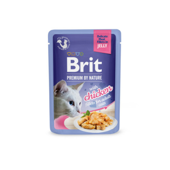 Brit Premium Delicate Fillets in Jelly Chicken влажный корм для кошек 85 г - курица Brit Premium Delicate Fillets in Jelly Chicken влажный корм для кошек 85 г - курица