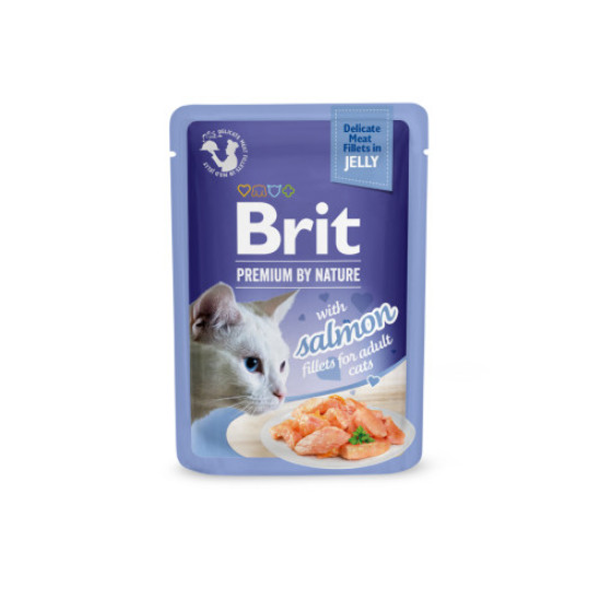 Brit Premium Delicate Fillets in Jelly Salmon влажный корм для кошек 85 г - лосось Brit Premium Delicate Fillets in Jelly Salmon влажный корм для кошек 85 г - лосось