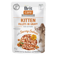 Влажный корм для котят Brit Care Cat Fillets in Gravy pouch 85 г (лосось в соусе)