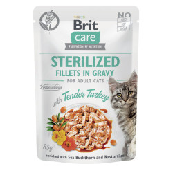 Вологий корм для котів Brit Care Cat Sterilized pouch 85 г - індичка Вологий корм для котів Brit Care Cat Sterilized pouch 85 г - індичка