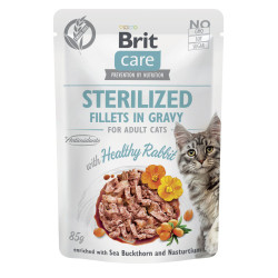 Вологий корм для котів Brit Care Cat Sterilized pouch 85 г - кролик Вологий корм для котів Brit Care Cat Sterilized pouch 85 г - кролик