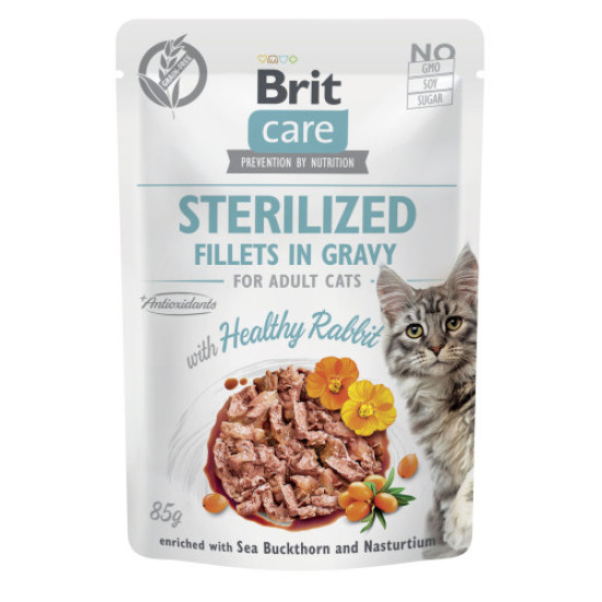 Влажный корм для кошек Brit Care Cat Sterilized pouch 85 г - кролик