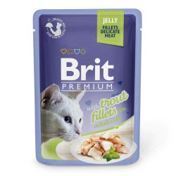 Влажный корм для кошек Brit Premium Cat Trout Fillets Jelly pouch 85 г - филе форели в желе Влажный корм для кошек Brit Premium Cat Trout Fillets Jelly pouch 85 г - филе форели в желе