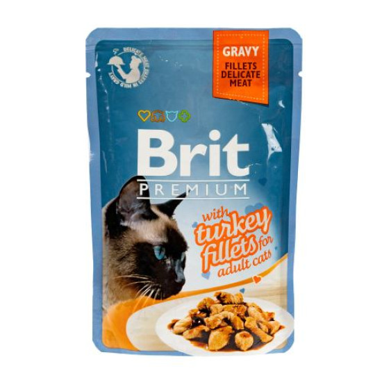Вологий корм для котів Brit Premium Cat Turkey Fillets Gravy pouch 85 г (філе індички в соусі) Вологий корм для котів Brit Premium Cat Turkey Fillets Gravy pouch 85 г (філе індички в соусі)