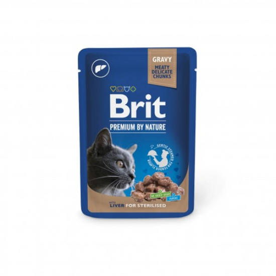 Влажный корм для котов Brit Premium Sterilised pouch 100 г (печень)