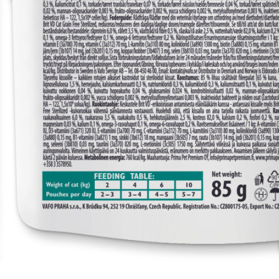 Влажный корм Brit GF VetDiet Care Sterilised pouch 85 г - лосось Влажный корм Brit GF VetDiet Care Sterilised pouch 85 г - лосось