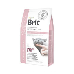 Сухой корм для кошек, при пищевой аллергии Brit GF Veterinary Diet Hypoallergenic 2 кг - лосось